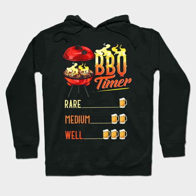 BBQ Timer Funny Barbecue Grill Gift BBQ Grill Beer Gifts Hoodie by Proficient Tees